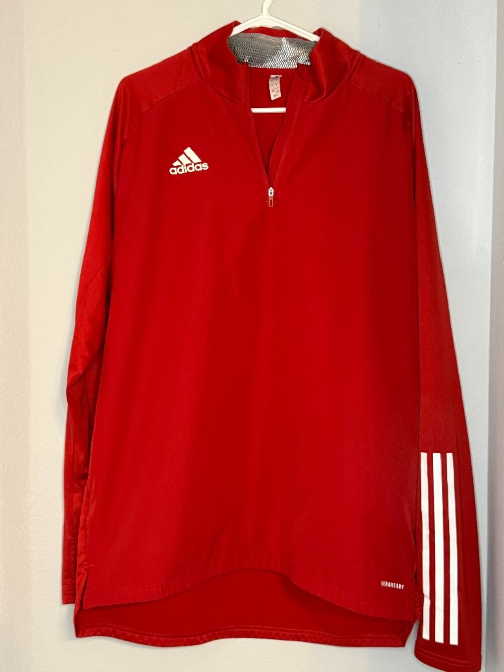 Adidas AEROREADY Red Quarter Zip Pullover Size M